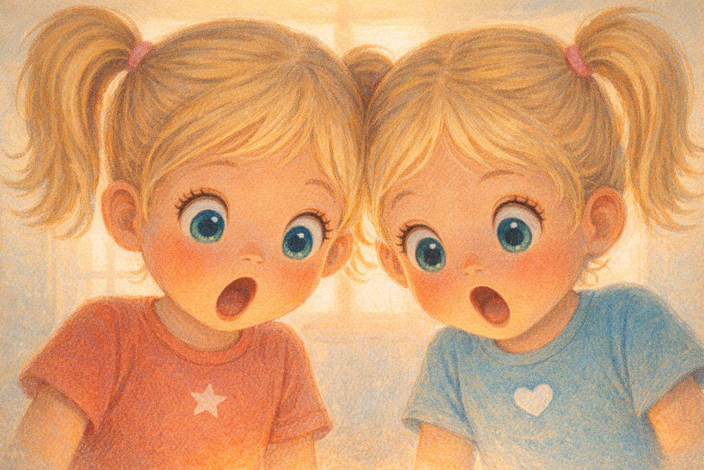 Their colors accidentally mix and the sisters gasp — “WHOA, orange!”