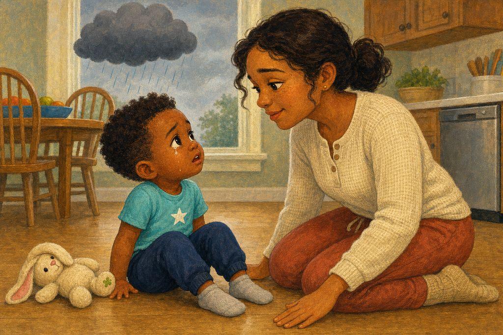Mom names the feeling: “You are SO mad. You really wanted blue.”