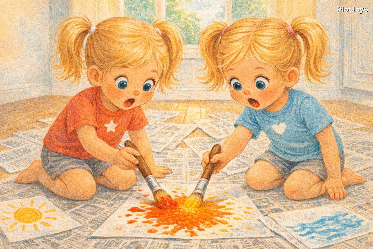 Ava and Zoe on spread 5 — the same two girls as on the first page